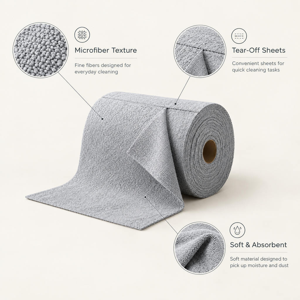 Reusable Microfiber Cleaning Roll – 1 Roll