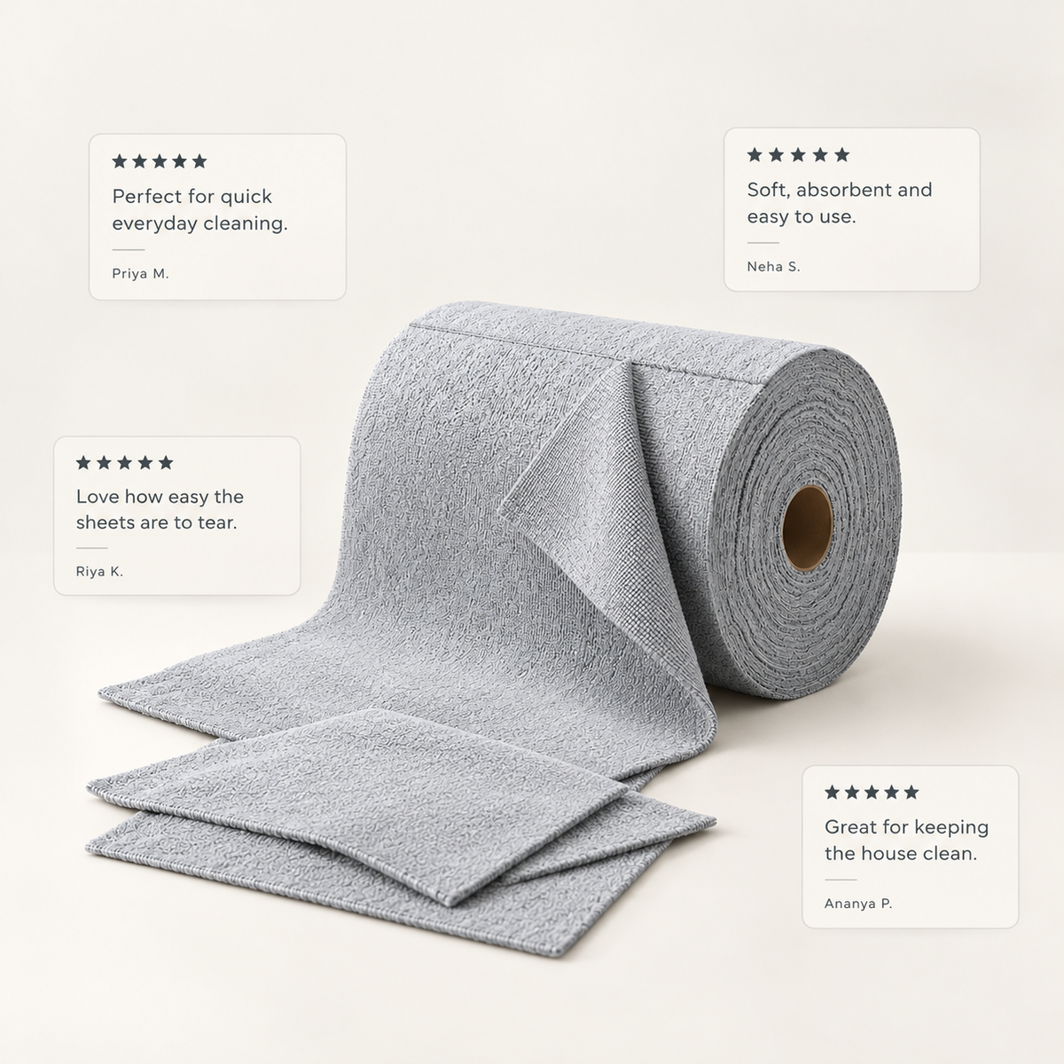 Reusable Microfiber Cleaning Roll – 1 Roll