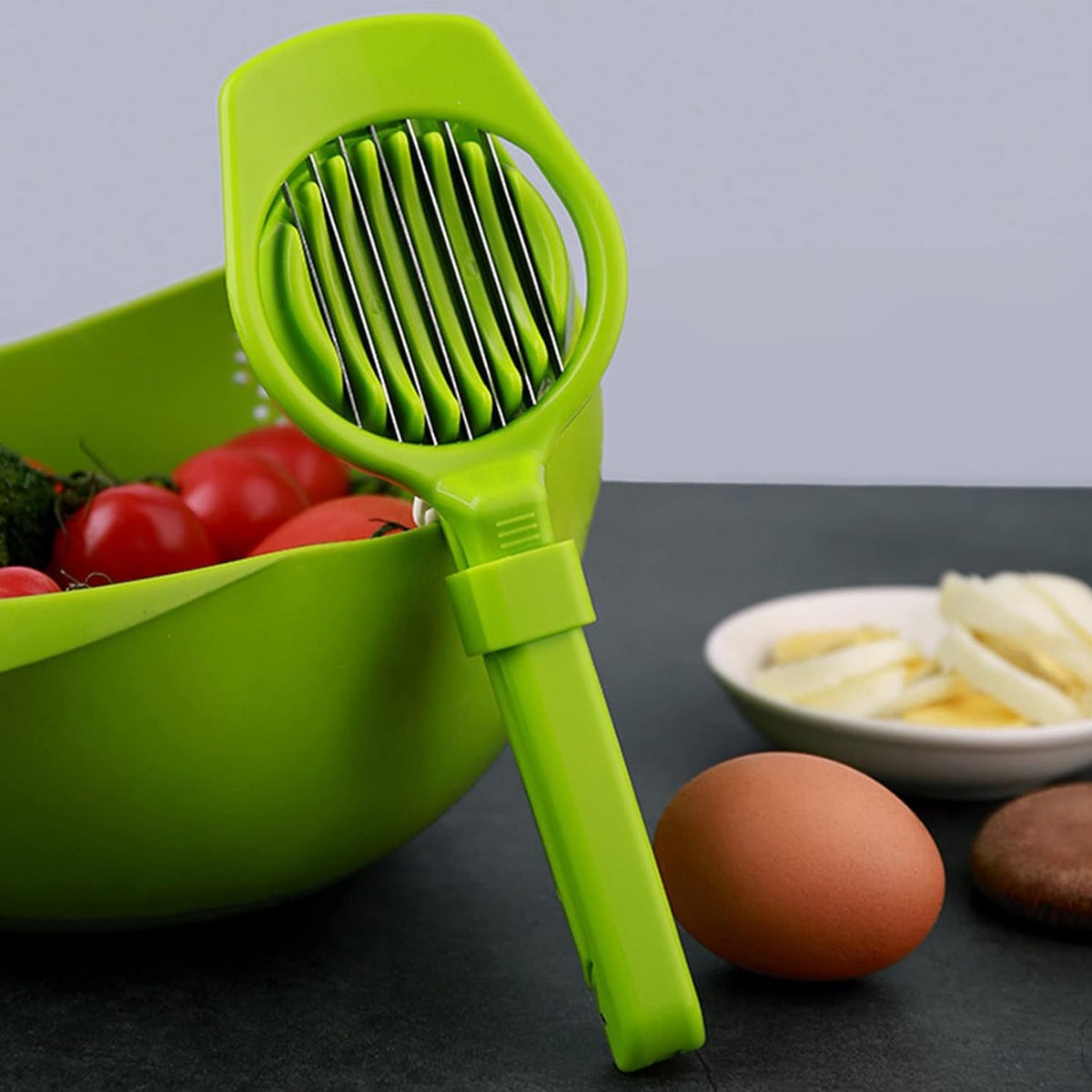5970 Multipurpose Slicer With Seven Blades Egg Slicers Stainless Slicer Strawberry Tomato Kiwi Fruit Cutter Divider Separator
